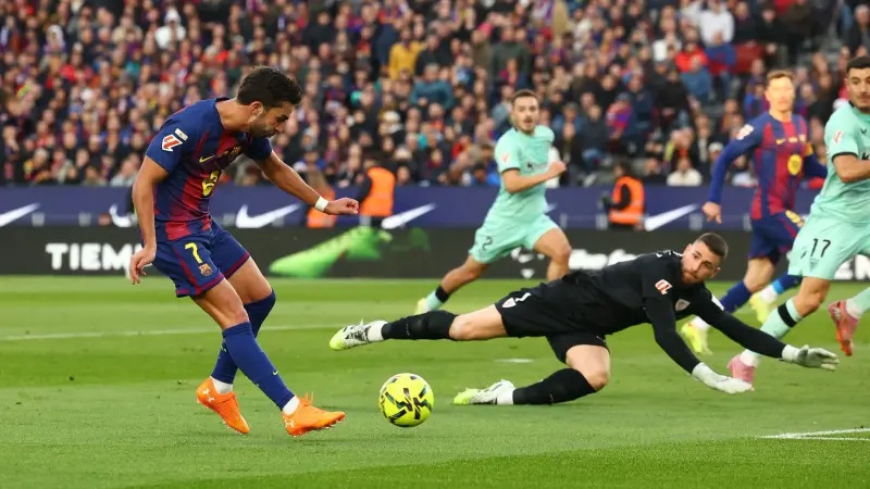 نتيجة وملخص مباراة برشلونة وأتلتيك بيلباو.. انتصار عريض وصدارة مؤقتة