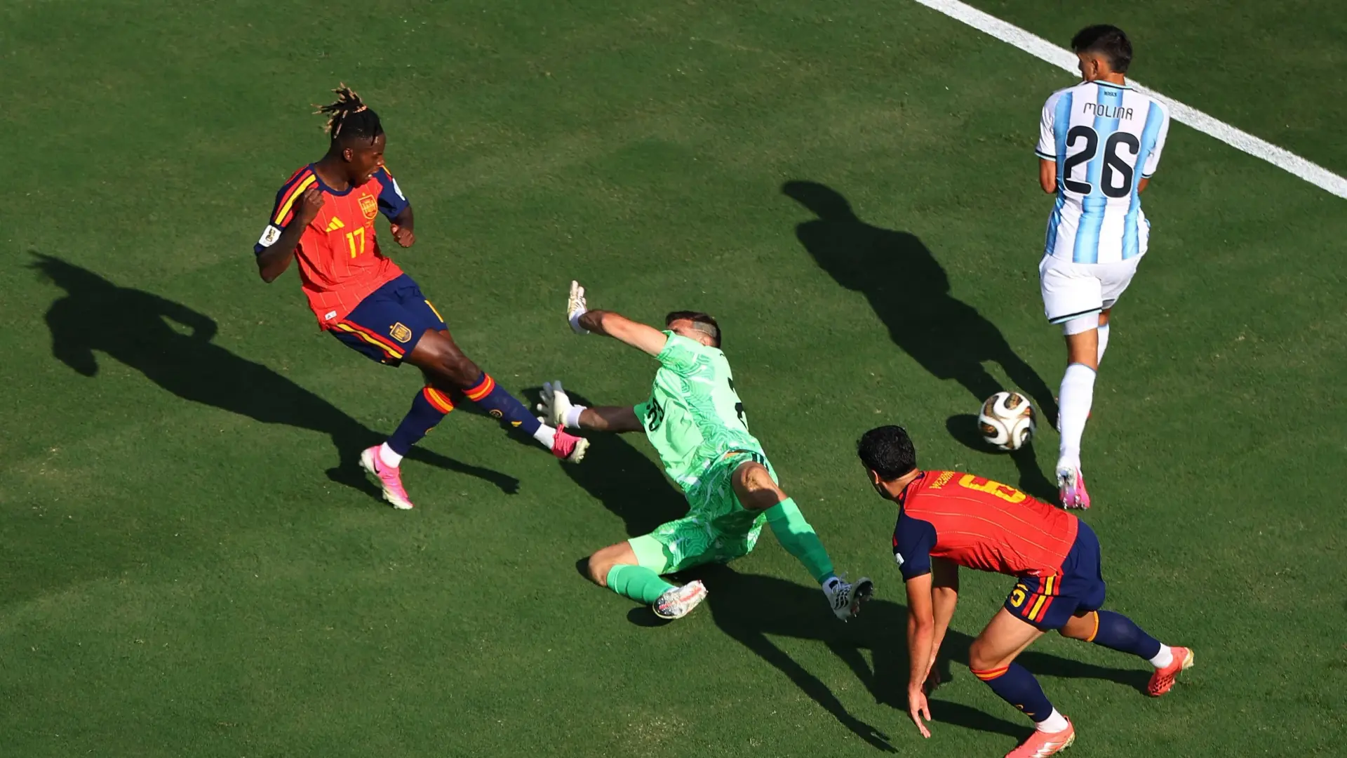 هدف ويليامز في شباك الأرجنتين أثار جدلا واسعا (رويترز) هدف ويليامز في شباك الأرجنتين أثار جدلا واسعا (رويترز)