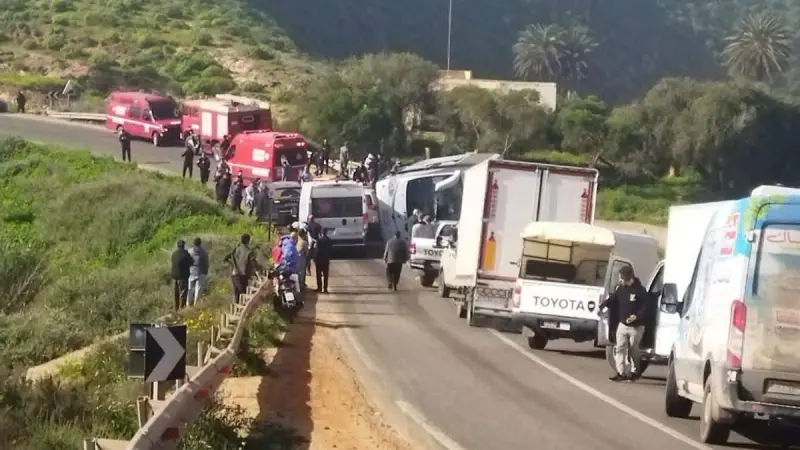 صور- حادث سير يودي بحياة موظفين بالمديرية العامة للأمن الوطني بالمغرب