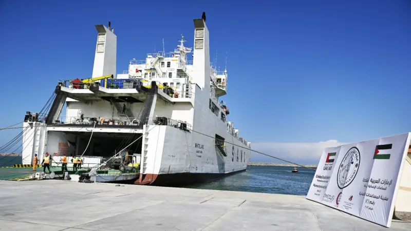 الإمارات تجهز سفينة مساعدات ثالثة لإغاثة الفلسطينيين في غزة