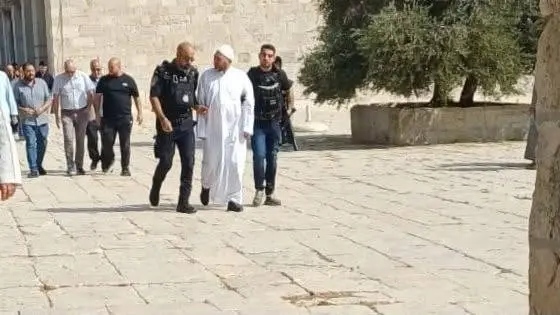 اعتقال خطيب المسجد الأقصى بعد صلاة الجمعة (إكس) اعتقال خطيب المسجد الأقصى بعد صلاة الجمعة (إكس)