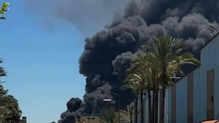 فيديو - حريق هائل يلتهم مصنع إسفنج في دمياط المصرية