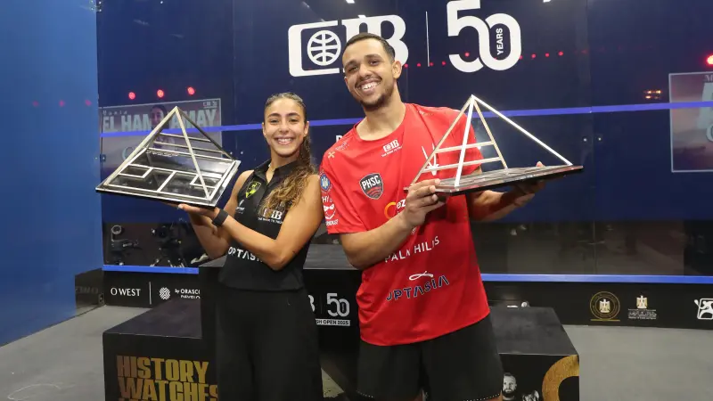 بطولة مصر الدولية للإسكواش 2025.. مصطفى عسل وهانيا الحمامي يؤكدان الهيمنة المصرية