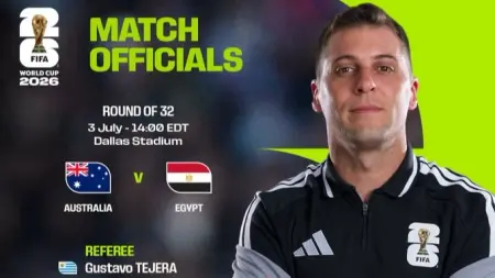 حكم مباراة مصر ضد أستراليا في كأس العالم 2026.. صافرة من الأوروغواي