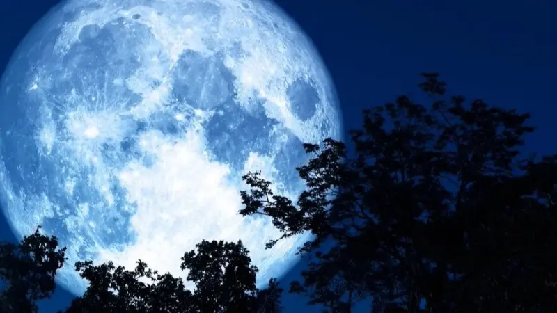 ظاهرة فلكية نادرة.. القمر الأزرق ينير سماء العالم الليلة