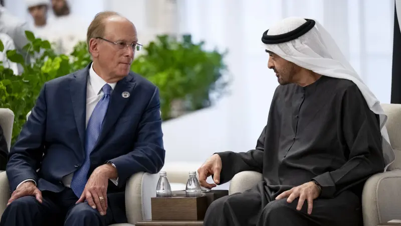رئيس الإمارات يلتقي رئيس مجلس إدارة شركة بلاك روك