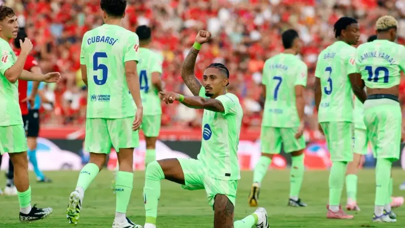 الدوري الإسباني – برشلونة يفتتح موسمه بفوز مثير على 9 لاعبين من مايوركا