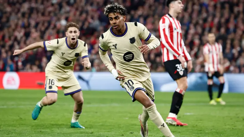 الدوري الإسباني - إبداع يامال يقود برشلونة لانتصار شاق على بلباو