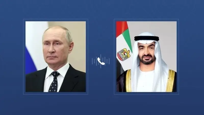 بحثا تطورات المنطقة.. رئيس الإمارات يتلقى اتصالا هاتفيا من بوتين