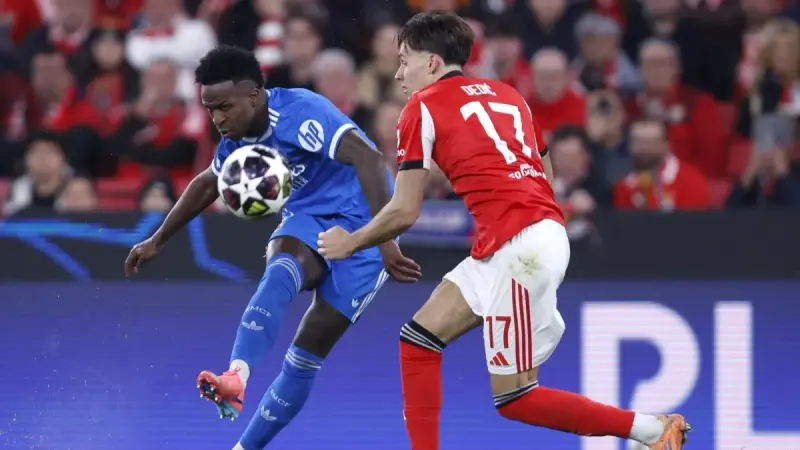 نتيجة وملخص مباراة ريال مدريد ضد بنفيكا في دوري أبطال أوروبا.. شاهد هدف فينيسيوس جونيور المذهل