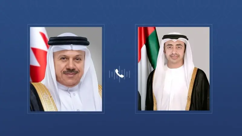 عبدالله بن زايد يجري اتصالا هاتفيا مع وزير الخارجية البحريني