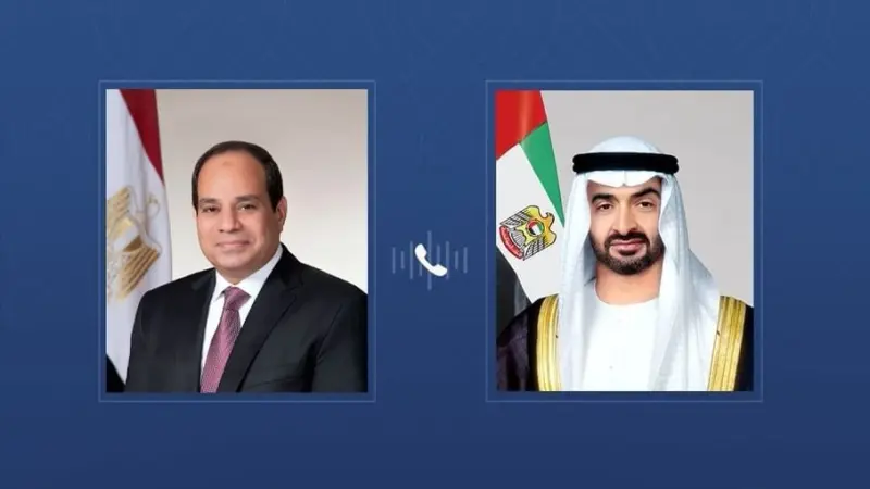 محمد بن زايد والسيسي يبحثان هاتفيا تطورات الأوضاع في المنطقة