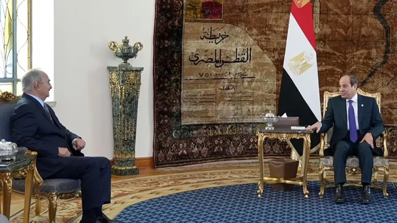 السيسي وخليفة بلقاسم حفتر يبحثان التسوية السياسية بليبيا