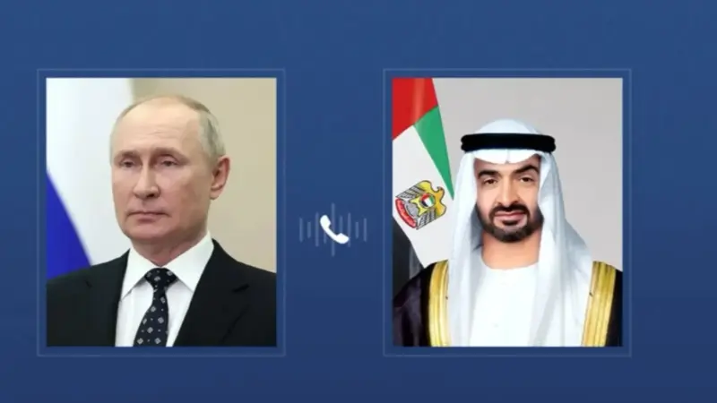 رئيس دولة الإمارات يتلقى اتصالا هاتفيا من الرئيس الروسي