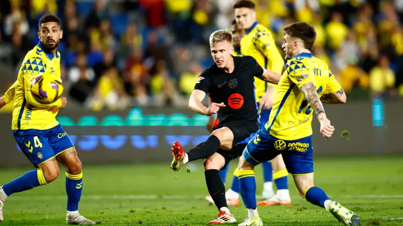 نتيجة وملخص مباراة برشلونة اليوم ضد لاس بالماس - الصدارة في كتالونيا بثنائية أولمو وتوريس