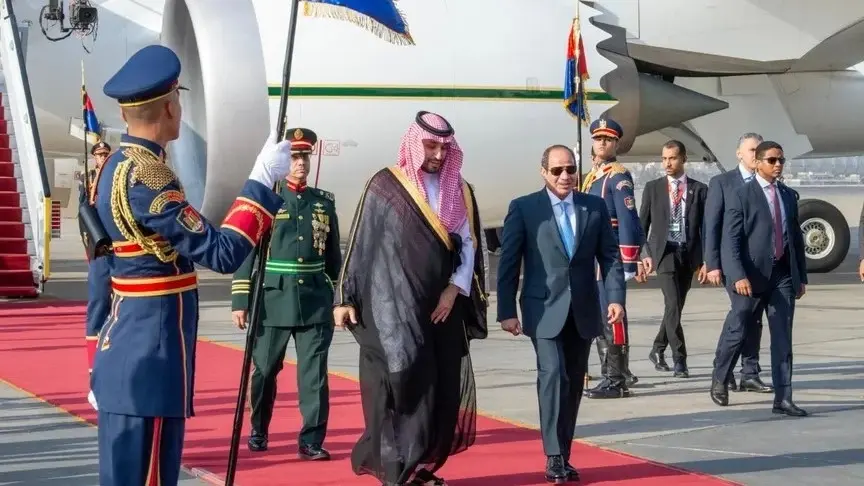 الأمير محمد بن سلمان يزور مصر لعقد مباحثات مع السيسي (إكس) الأمير محمد بن سلمان يزور مصر لعقد مباحثات مع السيسي (إكس)