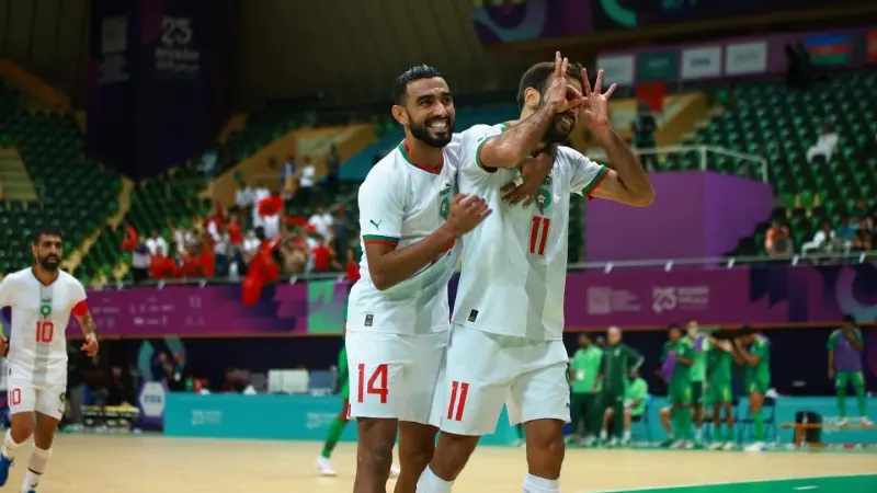 القنوات الناقلة لمباراة المنتخب المغربي للفوتسال ضد إيران اليوم في نهائي ألعاب التضامن الإسلامي 2025 مع الموعد