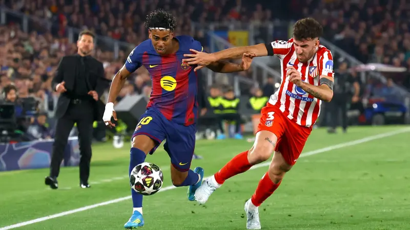 فيديو - لامين يامال يبهر المتابعين ويتلاعب بمدافعي أتلتيكو مدريد