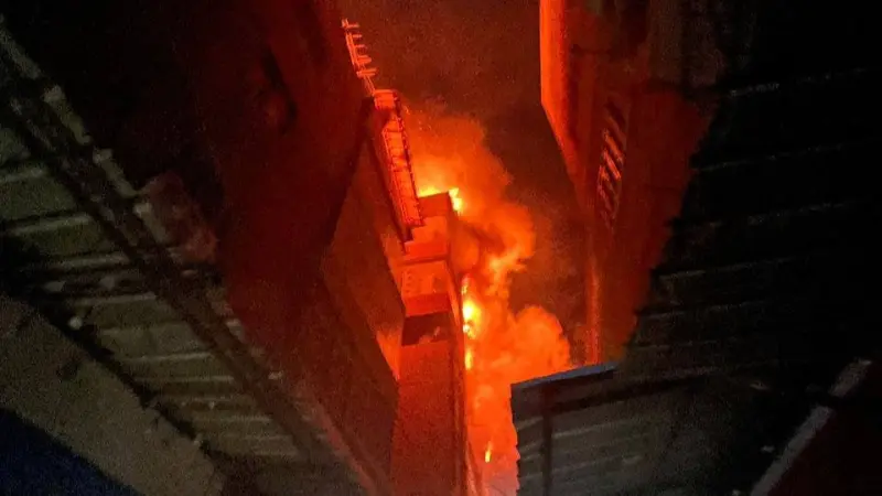 صور - كارثة في سوق الخواجات.. ما سبب حريق المنصورة بمصر؟