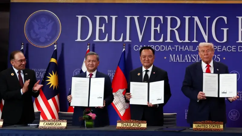 بحضور ترامب.. توقيع اتفاق سلام بين كمبوديا وتايلاند في كوالالمبور