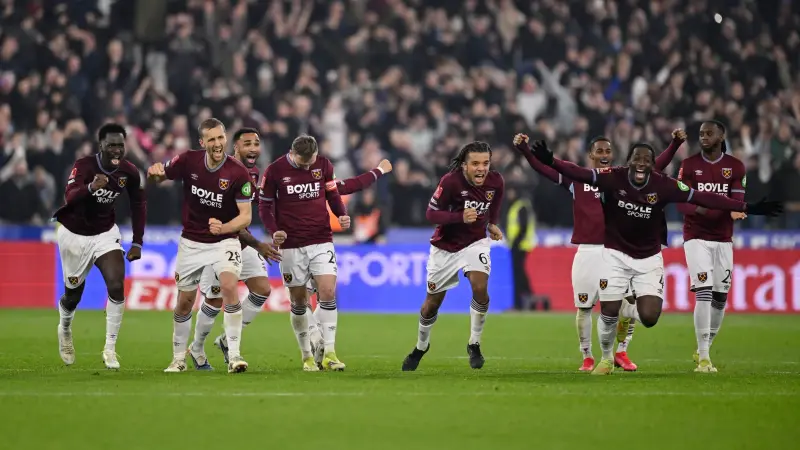 كأس الاتحاد الإنجليزي - وست هام يكمل عقد ربع النهائي بعد إقصاء برينتفورد بركلات الترجيح