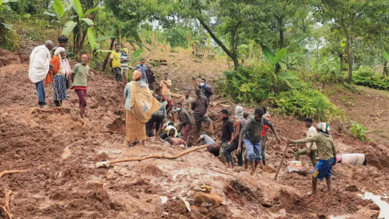 انهيارات أرضية تودي بحياة 50 شخصا في إثيوبيا
