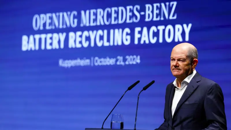 بحضور شولتس.. مرسيدس تفتتح أول مصنع لإعادة تدوير البطاريات