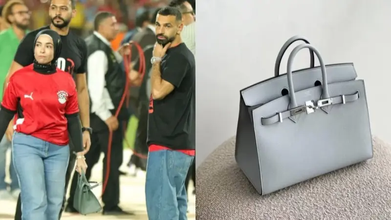 تكلفة شنطة ماجي محمد صلاح تشعل مواقع التواصل بعد ظهورها في مباراة مصر وغينيا بيساو