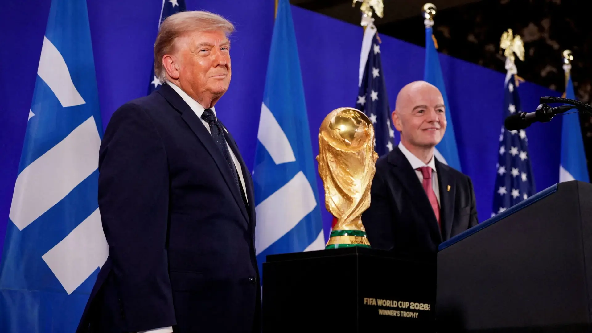 دونالد ترامب يحضر نهائي كأس العالم 2026 (أ ف ب) دونالد ترامب يحضر نهائي كأس العالم 2026 (أ ف ب)