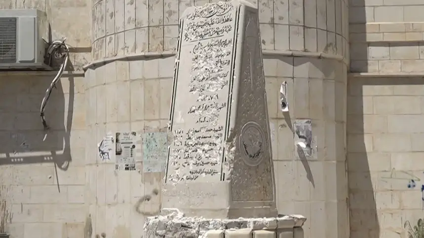اعتداء على تذكار قرية مادما في نابلس (إكس) اعتداء على تذكار قرية مادما في نابلس (إكس)