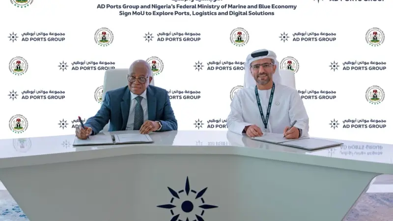 موانئ أبوظبي توقع مذكرة تفاهم مع نيجيريا في مجالات الشحن والخدمات التجارية