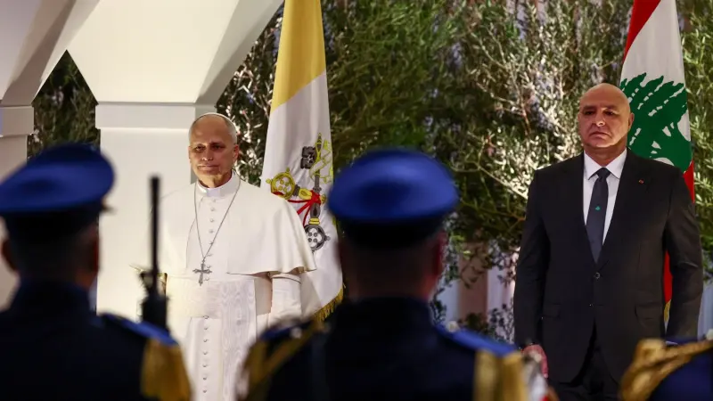 شاهد.. لحظة وصول البابا ليو الـ14 إلى بيروت