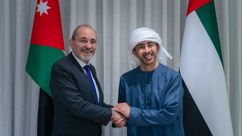 عبدالله بن زايد يستقبل أيمن الصفدي ويبحثان العلاقات الأخوية والتطورات في المنطقة