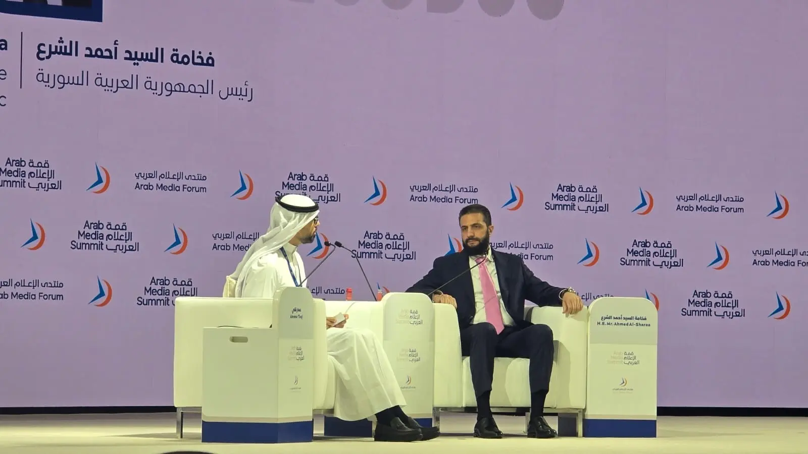 الشرع يرسم ملامح سوريا الجديدة من قمة الإعلام العربي في دبي الشرع يرسم ملامح سوريا الجديدة من قمة الإعلام العربي في دبي