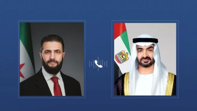 رئيس دولة الإمارات والرئيس السوري يبحثان هاتفياً علاقات البلدين والتطورات الإقليمية