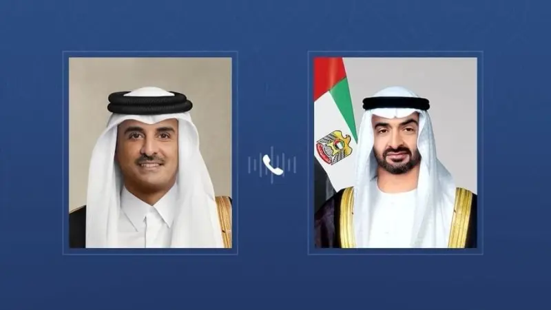 الشيخ محمد بن زايد يبحث هاتفيا مع أمير قطر التطورات الإقليمية
