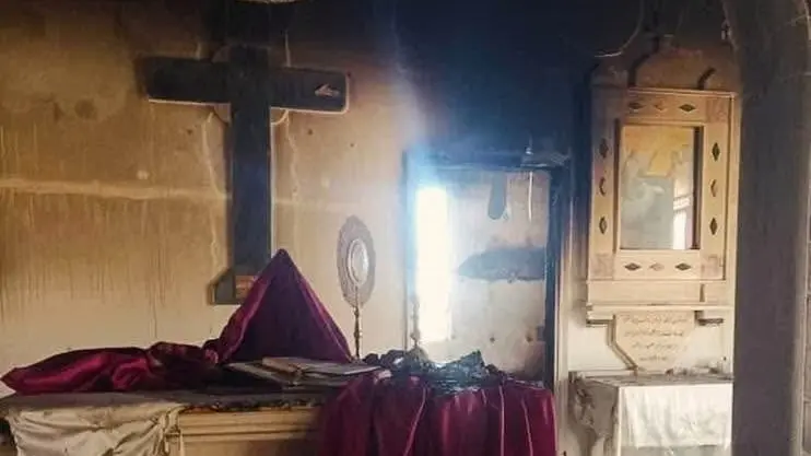 صور - حريق متعمّد يطال كنيسة مار ميخائيل الأثرية في ريف السويداء
