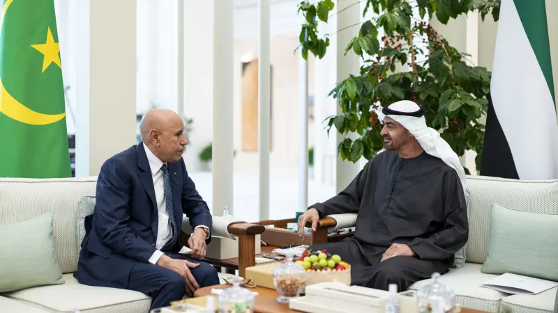 رئيس الإمارات ونظيره المويتاني يبحثان تعزيز علاقات التعاون بين البلدين