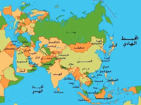 الخريطة السياسية لقارة آسيا